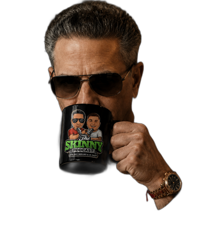 The Skinny Joey Merlino & Lil Snuff Podcast Black Coffee Mug (11oz/15oz)