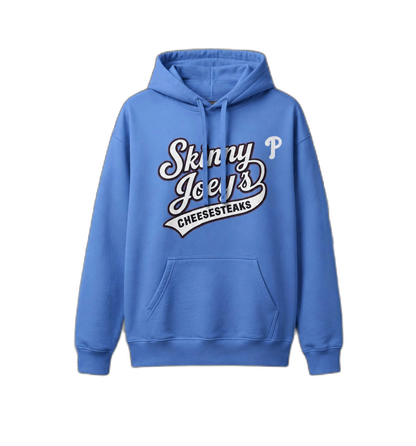 Phillies logo pullover hoodie in carolina blue, Skinny Joey Merlino Philly mob merch