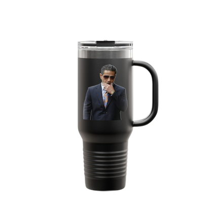 Joey Merlino 40oz insulated tumbler, main product photo, Joseph Merlino Philadelphia merch