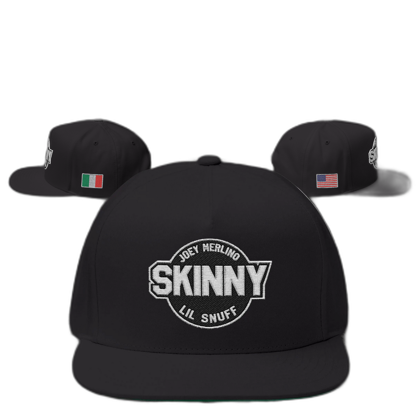 Skinny Embroidered Italy U.S.A Hat