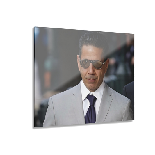 Grey Suit acrylic wall art, 14x11 in, The Skinny with Joey Merlino podcast merch