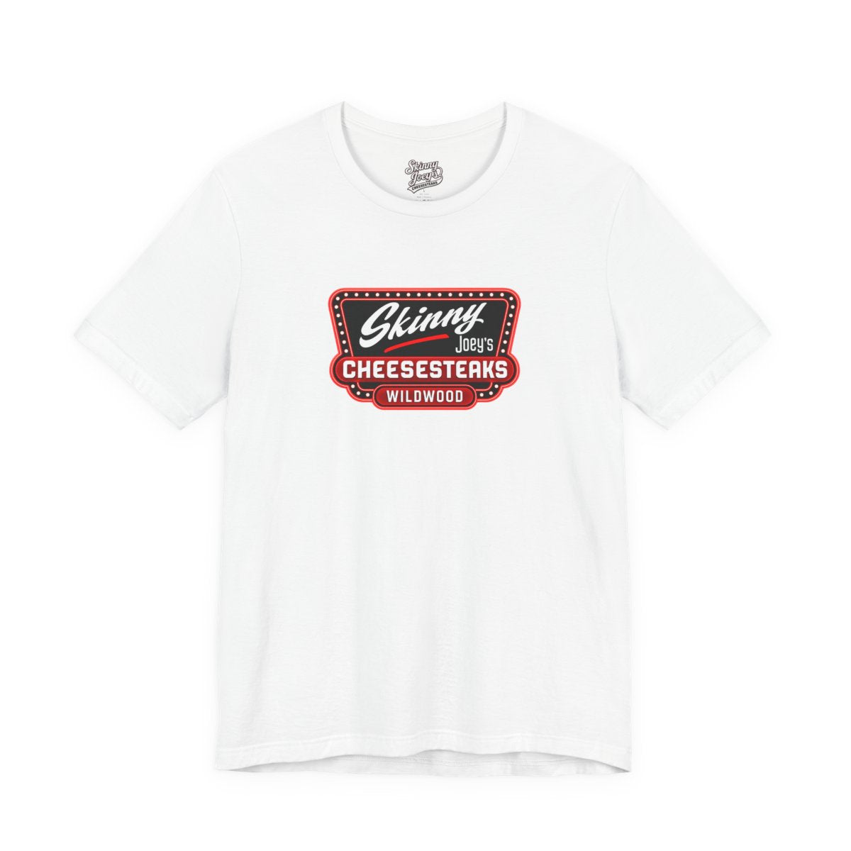 Official Wildwood tee in white, Skinny Joey's merch