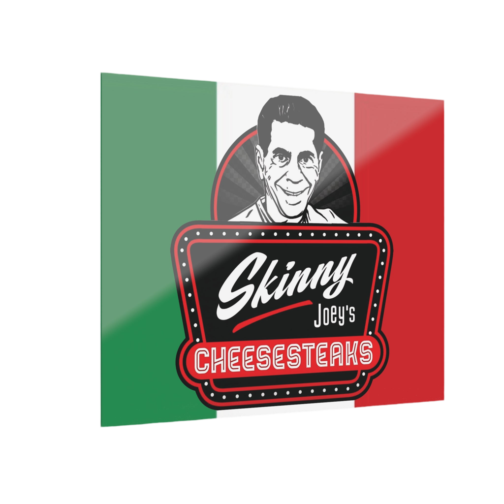 Skinny Joey's Cheesesteaks Logo Italian Flag Acrylic Print Wall Art
